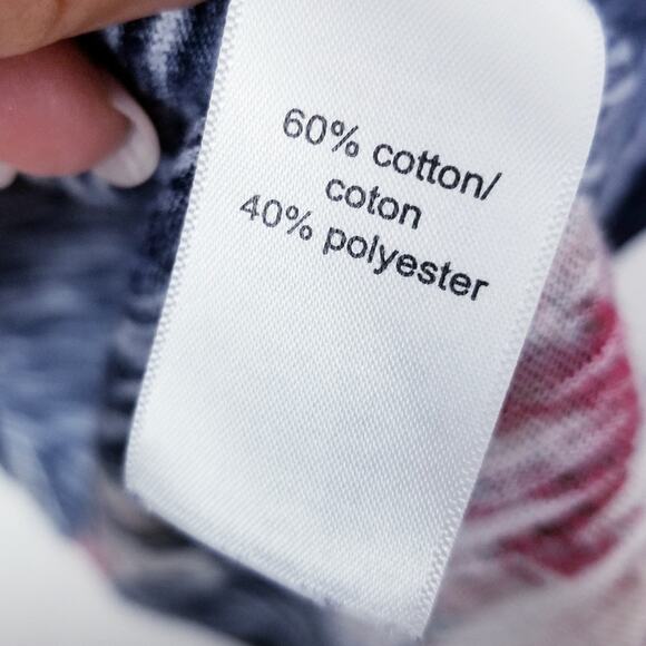 MAURICE'S 24/7 "Roadtrip Tee" Dark Floral Knit Pullover Square V-neck - Size XXL - Picture 9 of 10